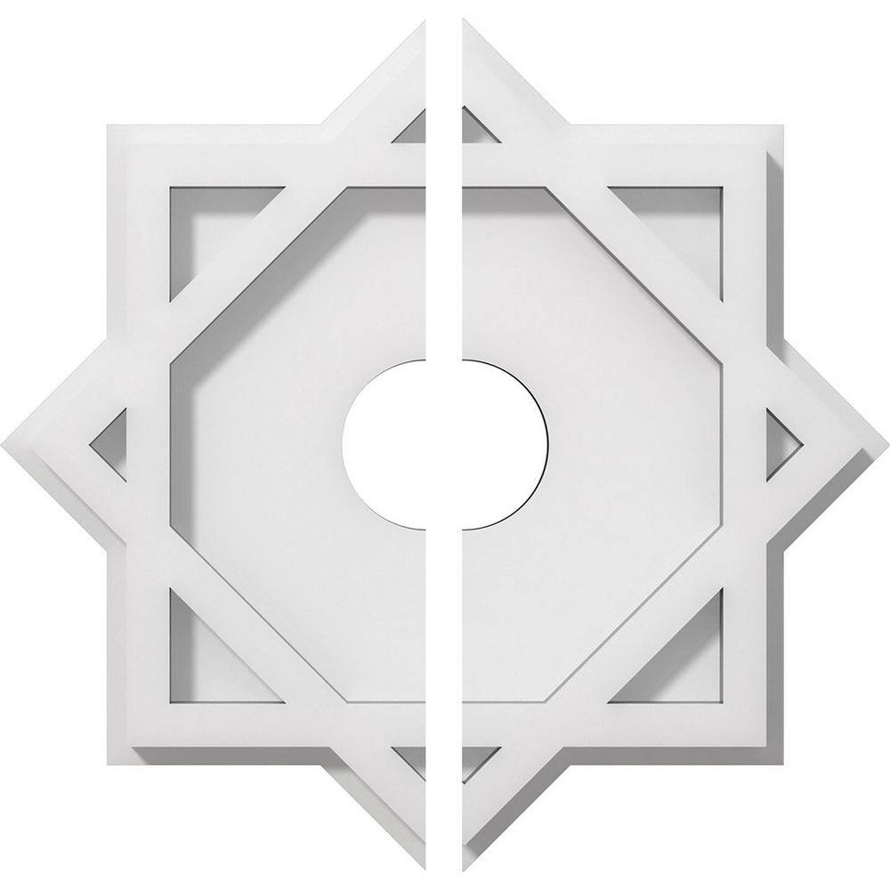 Axel White PVC Contemporary Ceiling Medallion, 10-inch Diameter