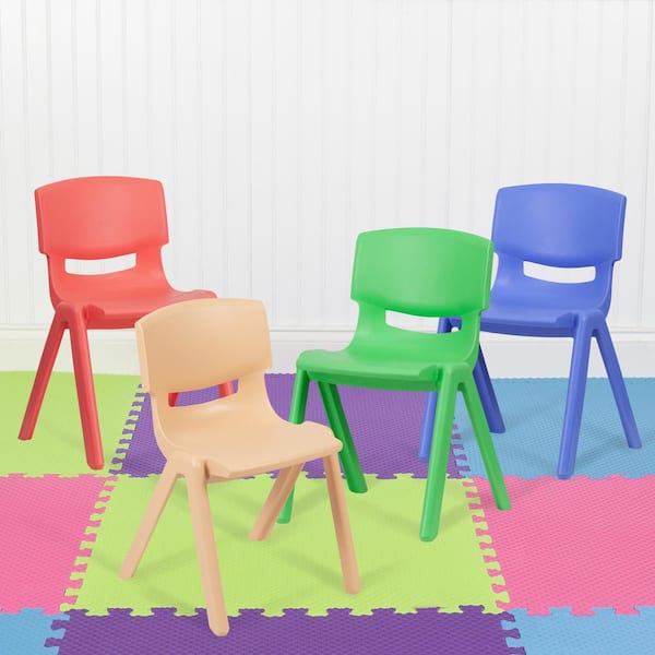 Carnegy Avenue 4 Pack Plastic Stackable School Chairs with 13.25