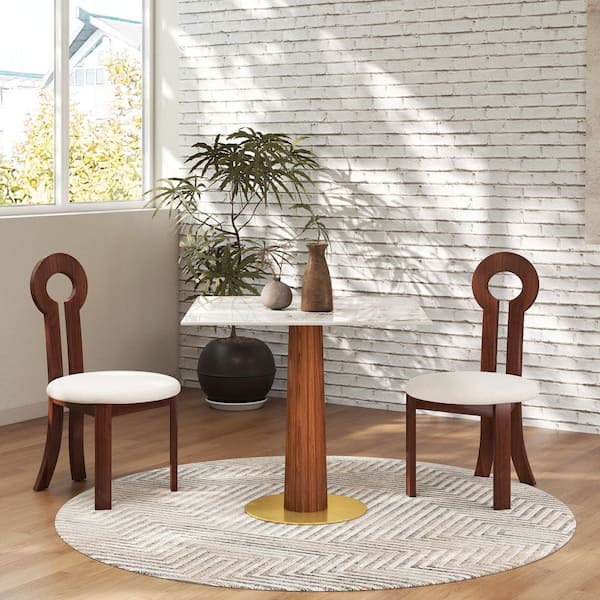 Magic Home 33 in. Modern Square Pandora Sintered Stone Tabletop Dining ...