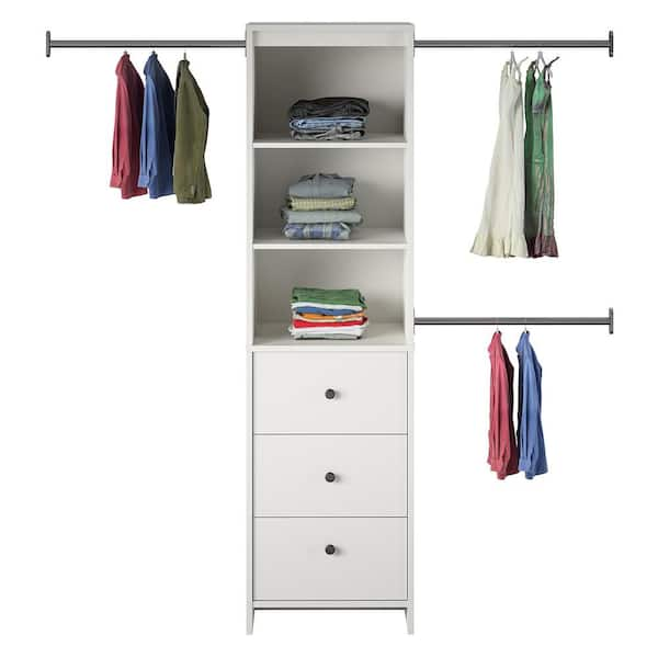 Systembuild Evolution Evone 3 Drawer Closet Storage, White