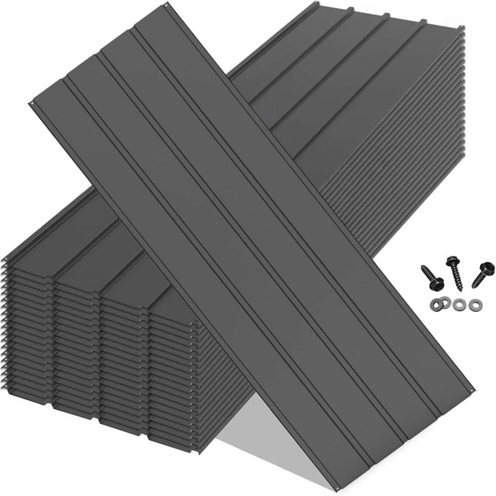 20-Pack Galvanized Metal Roofing Panels, 5.05' x 1.64', Steel Roof & Siding Sheets with Screws price history on PriceWatchPro