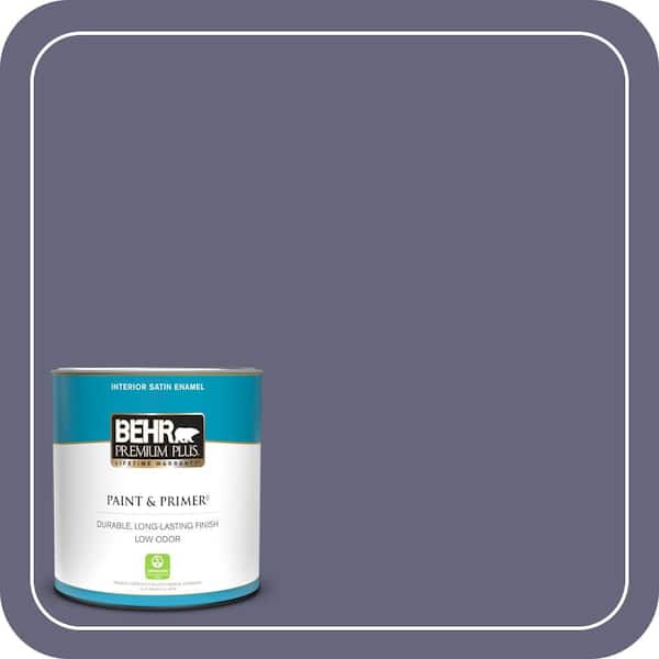 BEHR PREMIUM PLUS 1 qt. #640F-6 Enchanted Evening Satin Enamel Low Odor Interior Paint & Primer