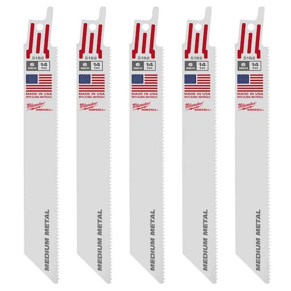 Saul  Milwaukee 6 in. 14 TPI Medium Metal Cutting SAWZALL Reciprocating