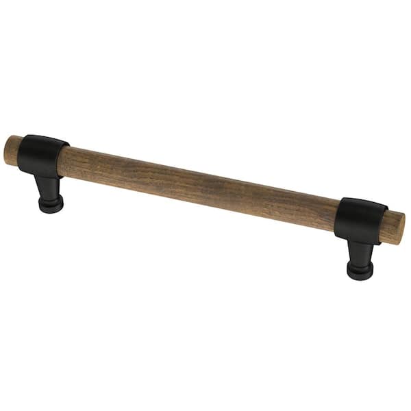 Shop Center-to-Center Matte Black with Rustic Pine Wood Drawer Pull from Home Depot on Openhaus