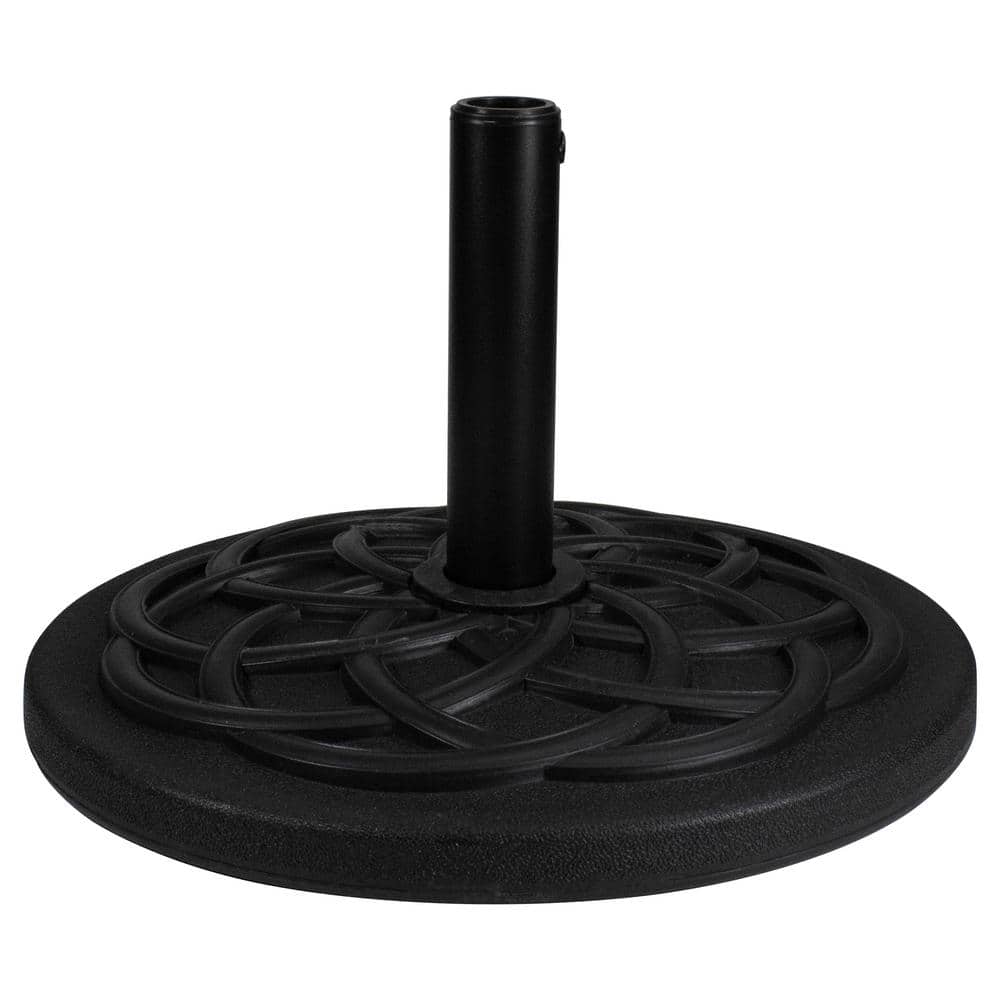 Northlight 40 lbs. Flat Round Resin Stand for Patio Umbrella Base Black
