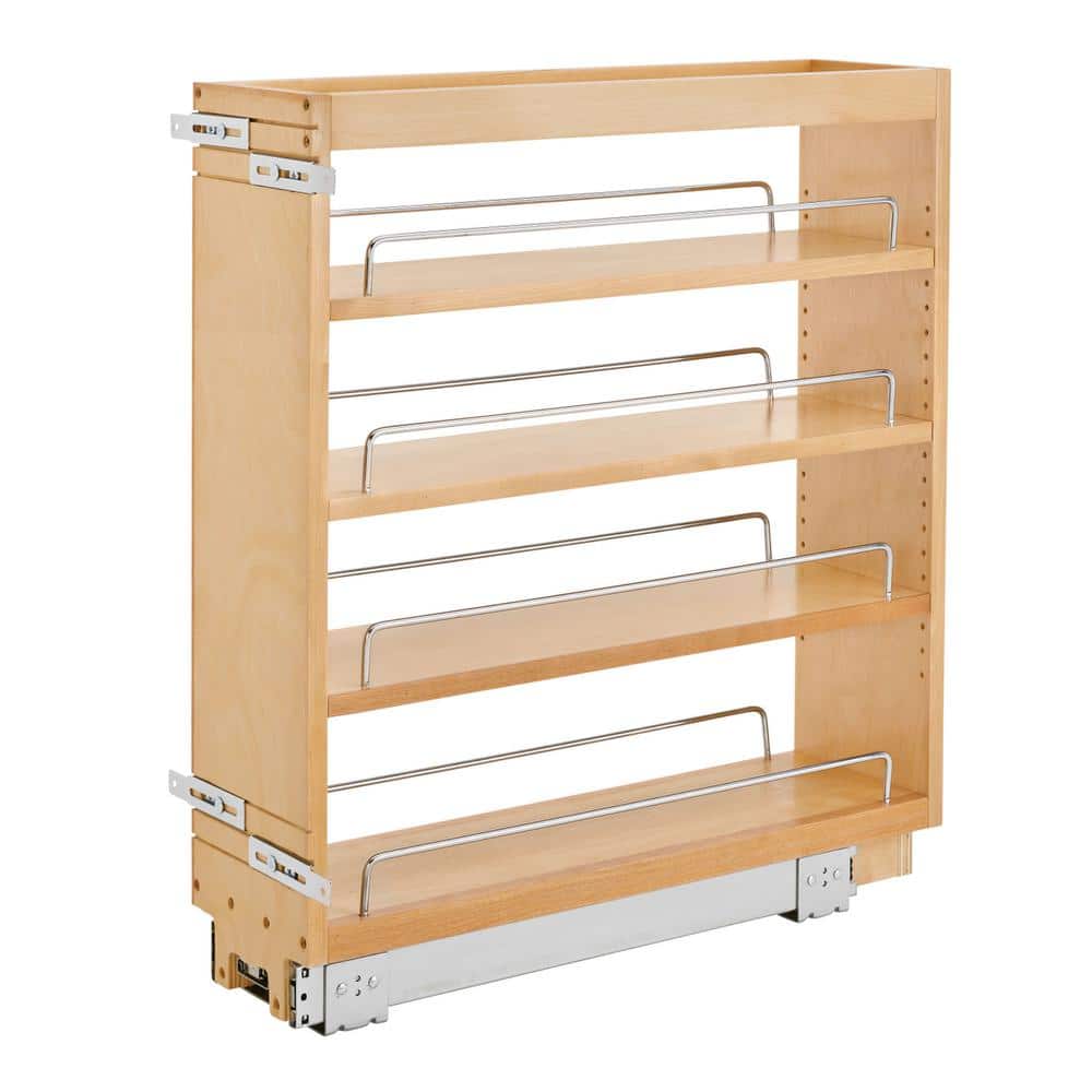 Assemble-Ready Cabinet Shelf Pull-Out Wood Drawer Organizer Storage, S –