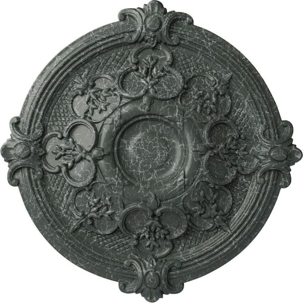 Ekena Millwork 1-3/4" x 17-3/8" x 17-3/8" Polyurethane Hamilton Ceiling Medallion, Athenian Green Crackle