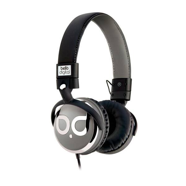 Bell'O Digital BDH821 Series Over-the-Head Headphones with Track Control and Microphone in Graphite