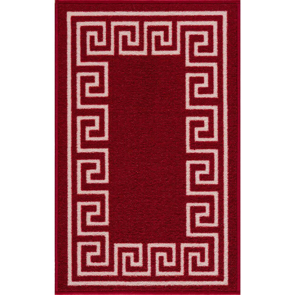 Carpet Mat Greek Key Design Slip Resistant, Burgundy Red, 19.5 in. x 32 in. price history on PriceWatchPro