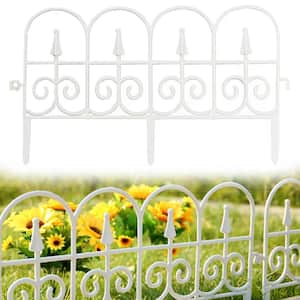 23 in. W x 9 in. H White PVC Vintage Style Decorative Border Fence(4 Pieces)