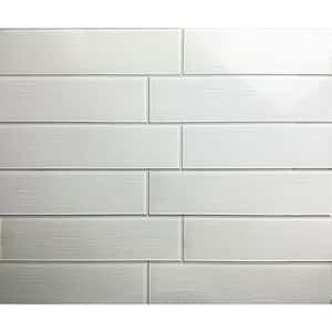 French County Snow White 3 in. x 16 in. Textured Glass Subway Wall Tile (12 sq. ft./Case)