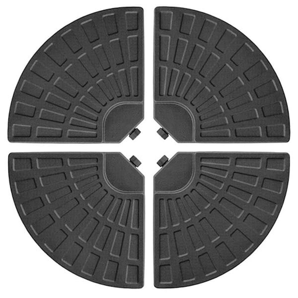 180 lb. Capacity Weighted Cantilever and Offset Patio Umbrella Base in Black (4-Piece)