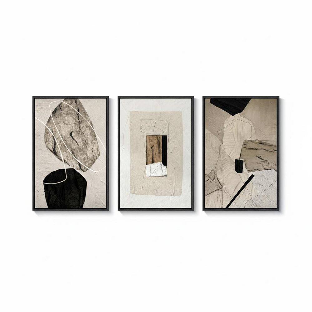 Framed Neutral Abstract Wall Art 24 in. x 16 in. LINBQ256 - The Home Depot
