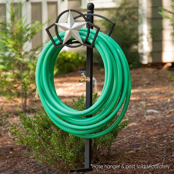 LIBERTY GARDEN Americana Water Hose Holder Stand Post with Hose