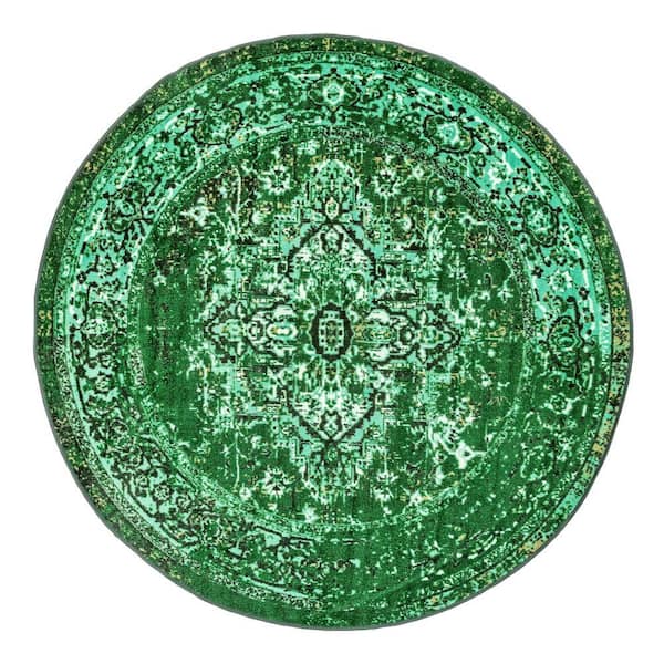 Reiko Vintage Persian Green 6 ft. Round Rug