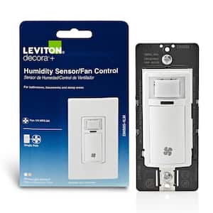 Decora In-Wall Humidity Sensor for Bathroom Exhaust Fan Control Switch, 1/4 HP, Residential Grade, Single Pole, White