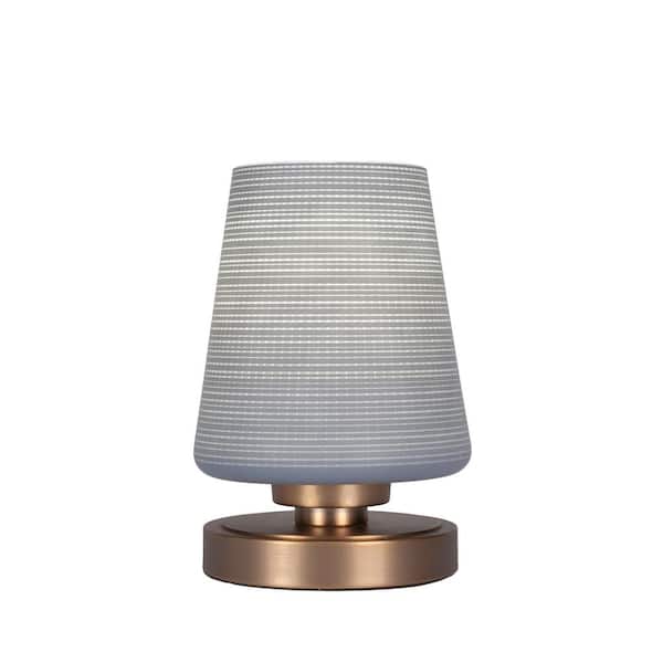 Unbranded Quincy 8.5 in. New Age Brass Accent Lamp with Glass Shade