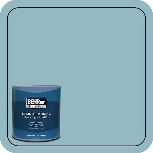 BEHR ULTRA 1 qt. #PPU13-09 Tahoe Blue Extra Durable Satin Enamel Interior Paint & Primer