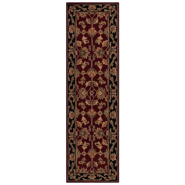 SAFAVIEH Heritage Red/Black 2 ft. x 20 ft. Wool Border Runner Rug