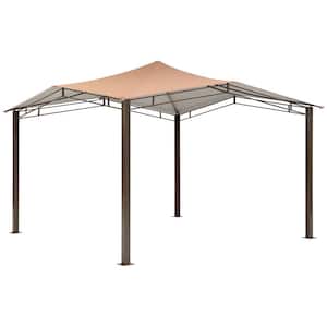 12 ft. D x 12 ft. W Sequoia High-Quality Steel Gazebo in Bronze with UV-Protected Cover and Unique Vented Roof