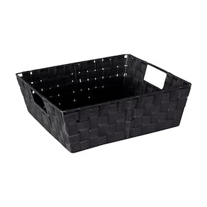 5 in. H x 15 in. W x 13 in. D Black Fabric Cube Storage Bin