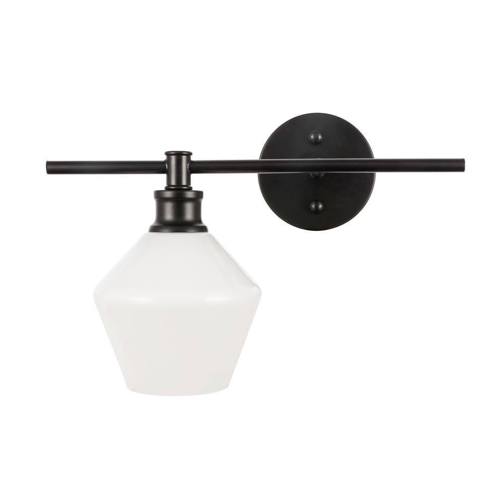 Timeless Home Grant 14.7 in. W x 10.2 in. H 1-Light Black and Frosted White