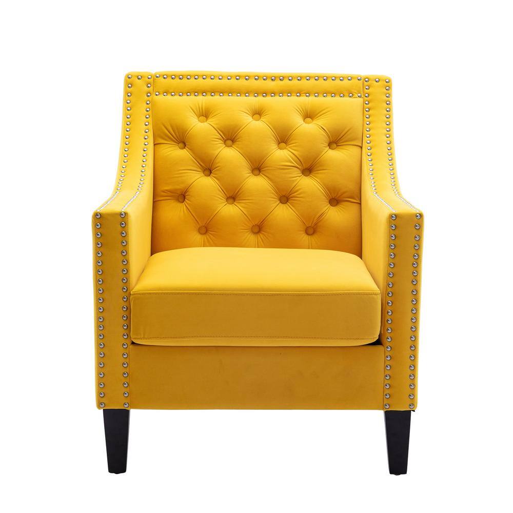 velvet armchair yellow