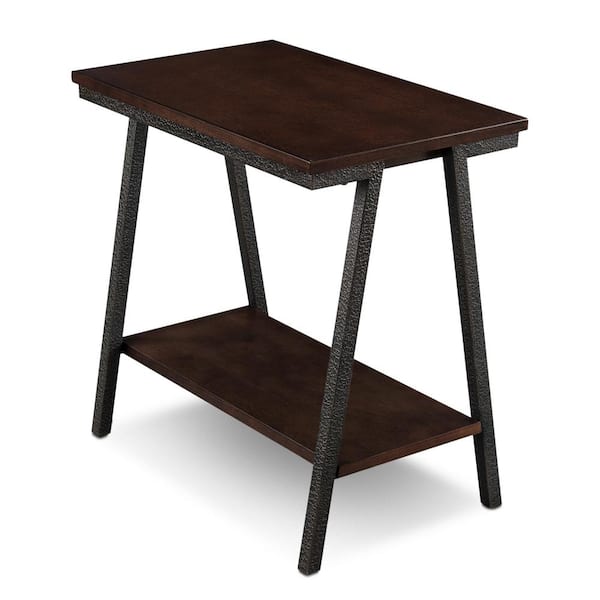 Leick Home Empiria Collection 24 in. Deep Walnut Bronze Narrow Chairside Table