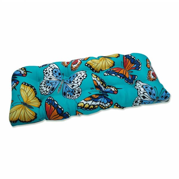Pillow Perfect Other Rectangular Outdoor Bench Cushion in Blue