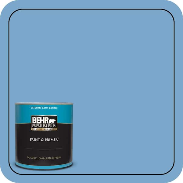 BEHR PREMIUM PLUS 1 qt. #M520-4 Mirror Lake Satin Enamel Exterior Paint & Primer