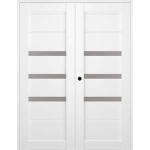 Rita 60 in.x 84 in. Right Hand Active 3-Lite Bianco Noble Wood Composite Double Prehung Interior Door