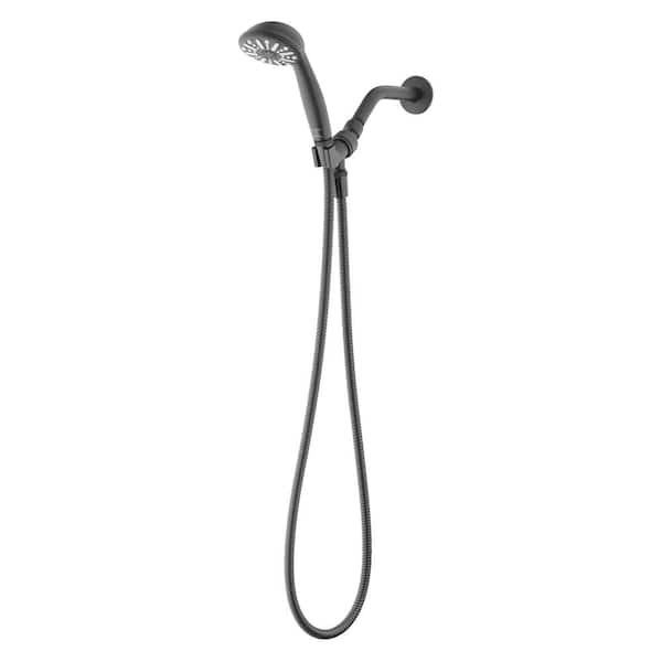 Glacier Bay 1-Spray 3.3 in. Single Wall Mount Handheld Shower Head 1.8 GPM in Matte Black