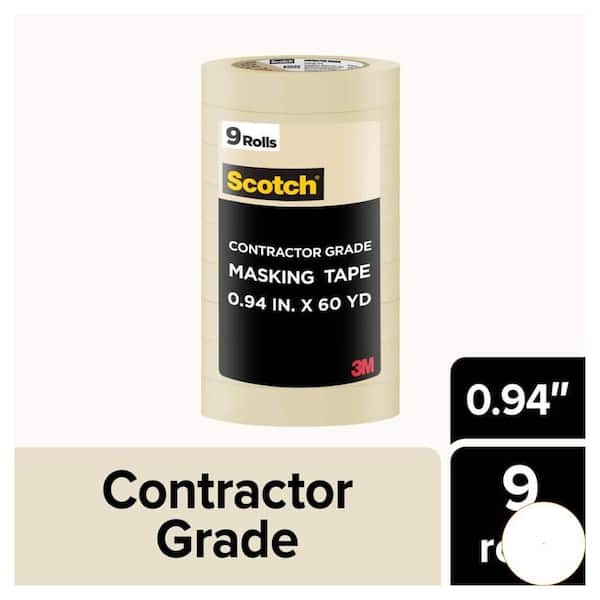 Scotch 0.94 In. x 60.1 Yds. Tan Masking Tape, Multi-Surface Contractor Grade (9 Rolls)