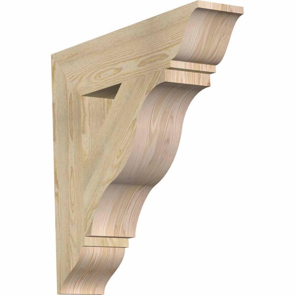 Ekena Millwork 6 in. x 28 in. x 28 in. Douglas Fir Funston Traditional Rough Sawn Bracket