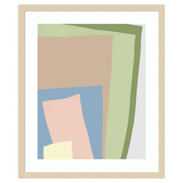 Amanti Art Blue Cut Out I by J:L Design 21 in. W x 25 in. H. Wood Framed Wall Art Print Framed in Brown
