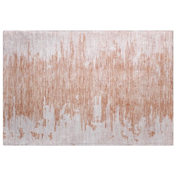 Dream Shag Premium Machine Washable Abstract ADS705 Terracotta 3 ft. x 4 ft. Area Rug