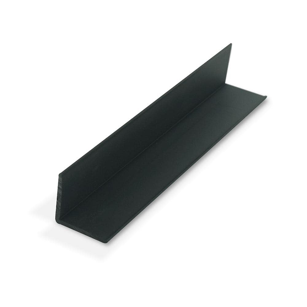 1-1/4 in. D x 1-1/4 in. W x 36 in. L Black Styrene Plastic 90° Even Leg An