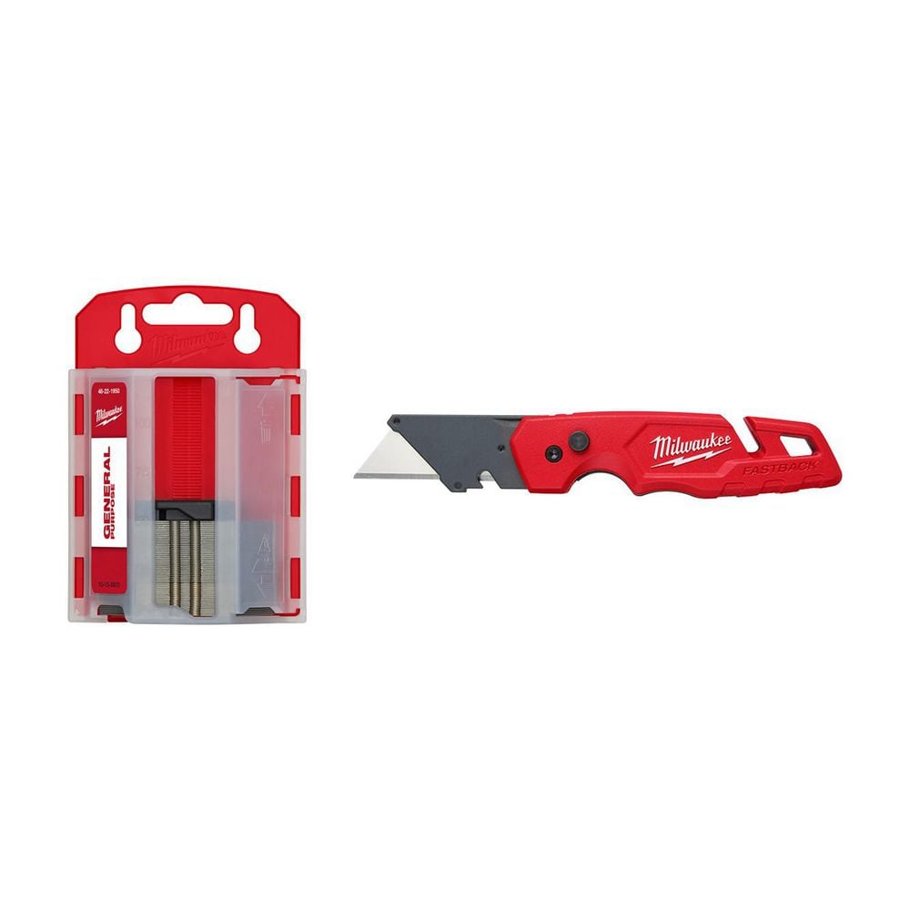 50PC General Purpose Utility Blades w/ Dispenser and FASTBACK Folding Utility Knife with Blade Storage price history on PriceWatchPro