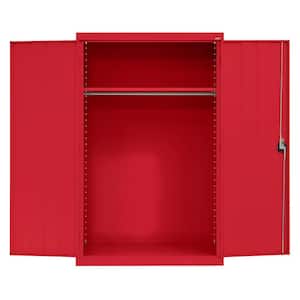 Elite Series ( 46 in. W x 72 in. H x 24 in. D ) Welded Steel Wardrobe Freestanding Cabinet in Red