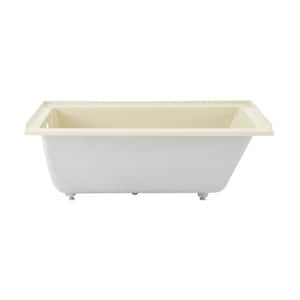 Voltaire 60 in. Acrylic Rectangular Drop-in Left-Hand Drain Soaking Alcove Bathtub in Bisque