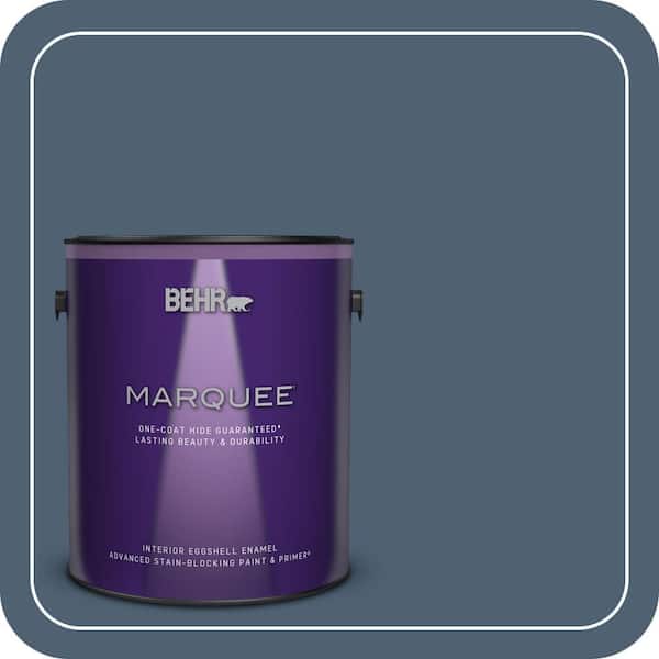 BEHR MARQUEE 1 gal. #PPU14-19 English Channel One-Coat Hide Eggshell Enamel Interior Paint & Primer