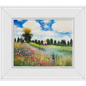 Poppy Field in Argenteuil by Claude Monet Galerie White Framed Nature Oil Painting Art Print 12 in. x 14 in.