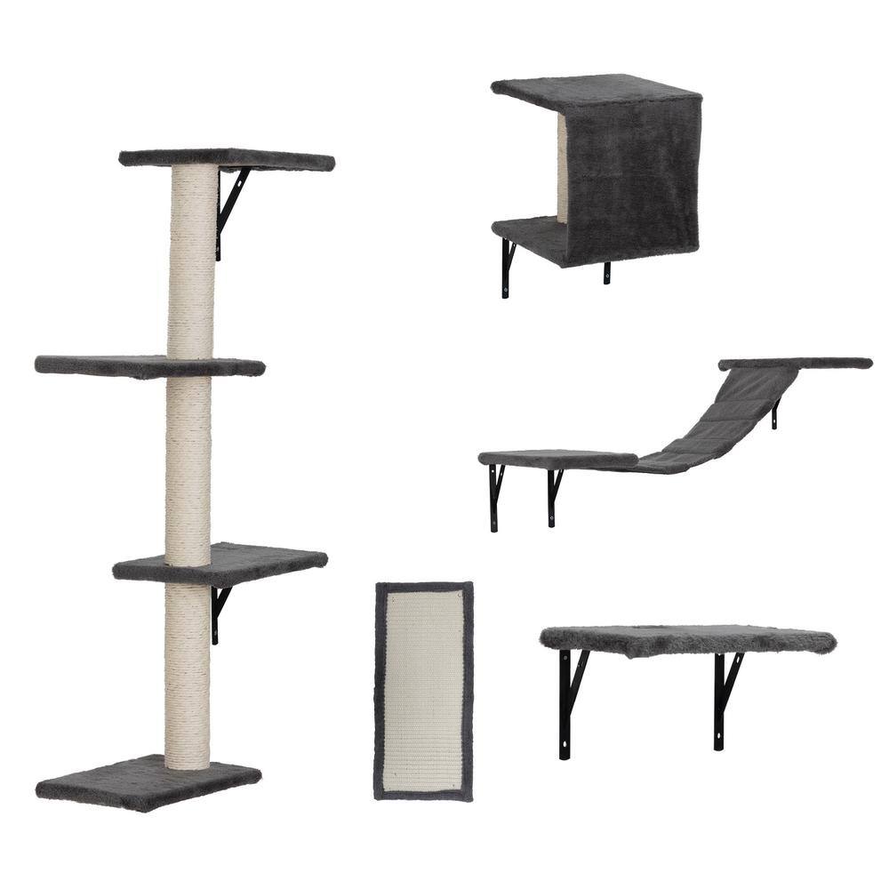 COZIWOW 5-Piece Wall Mounted Cat Tree Shelves