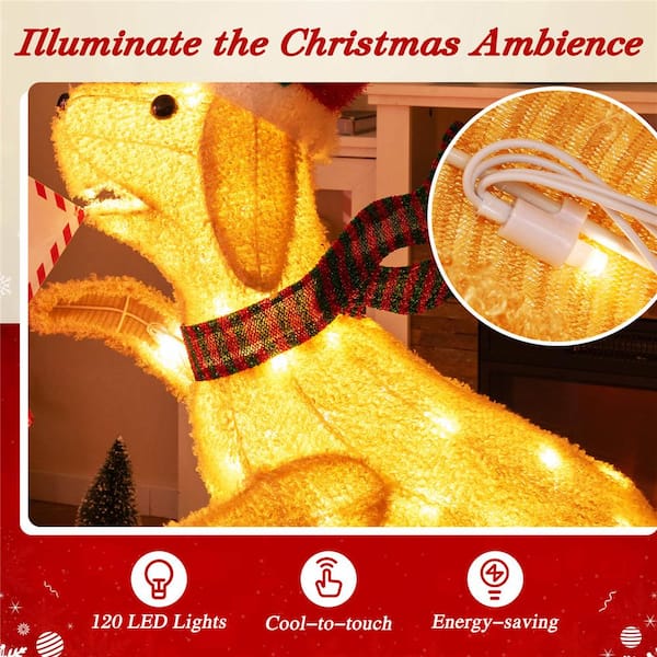 Costway 42 in. Multi-color Metal Christmas Animated Holiday