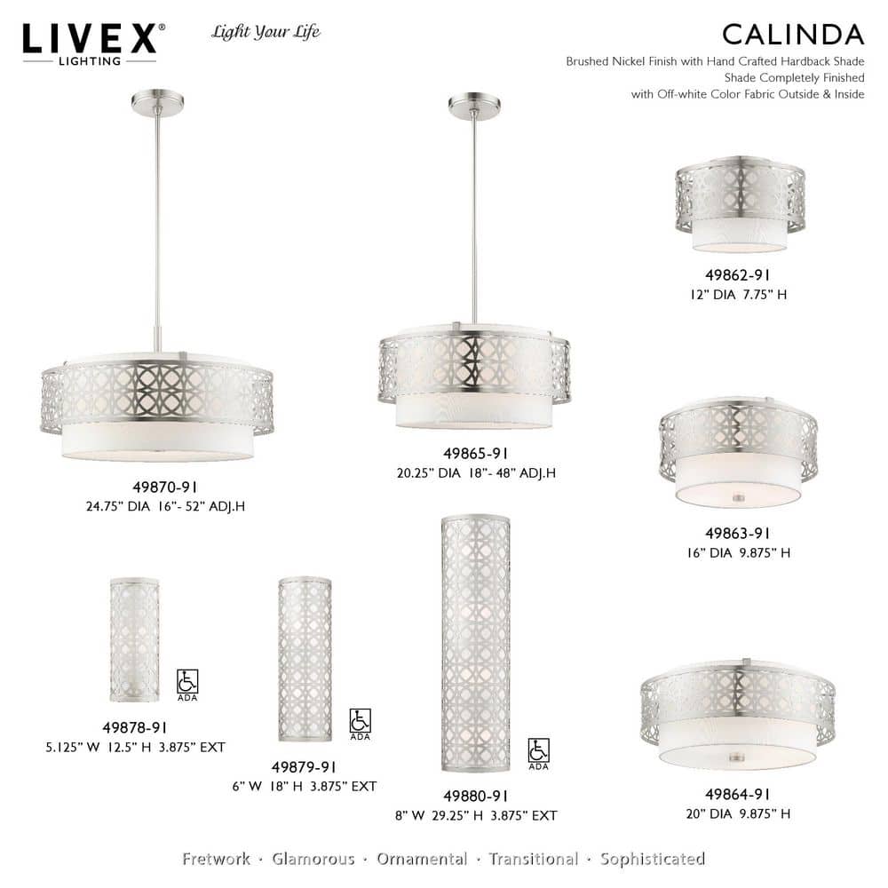 Nickel Drum Pendant Light with Latticework Shade