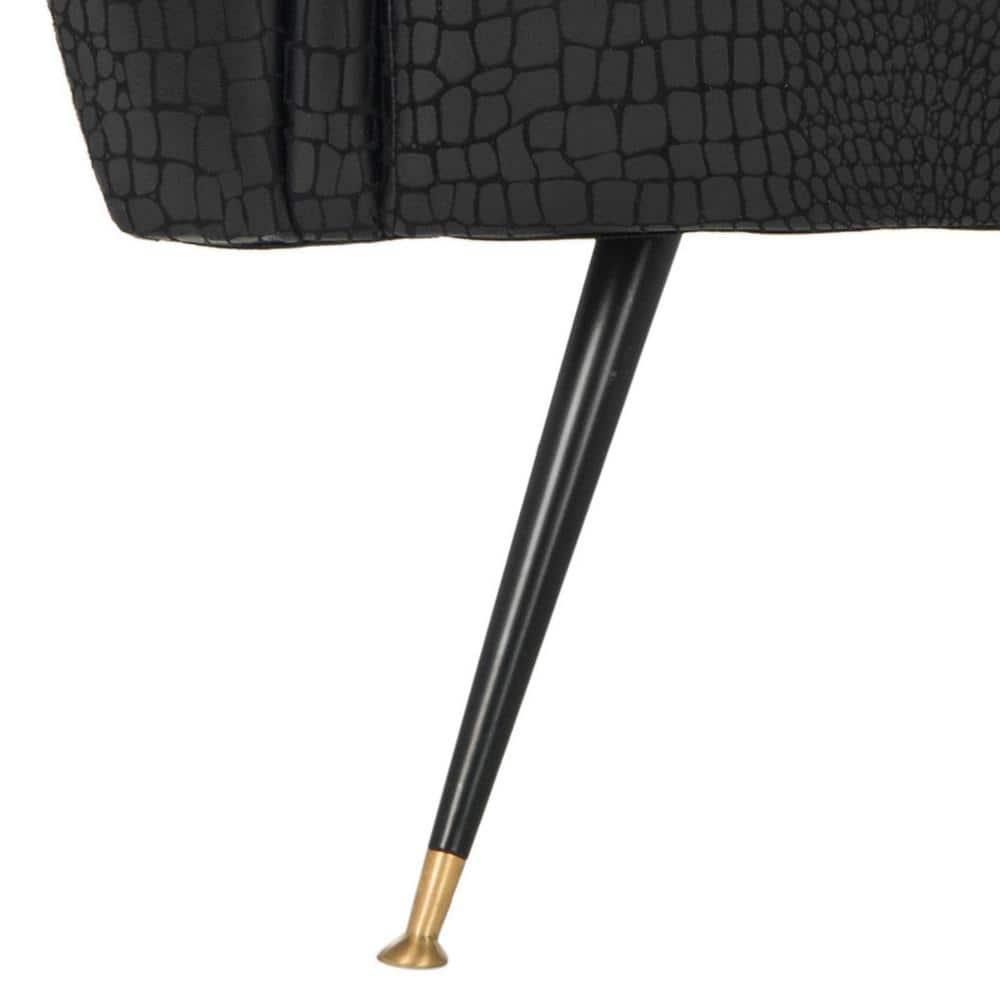 Mira Black Faux Leather Transitional Accent Chair