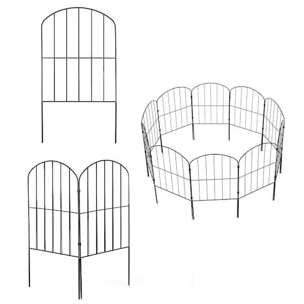 Oumilen 24 in. x 13 in. Garden Fence for Landscaped Yard Path Edge, Metal Fence, Arched (Pack of 25)