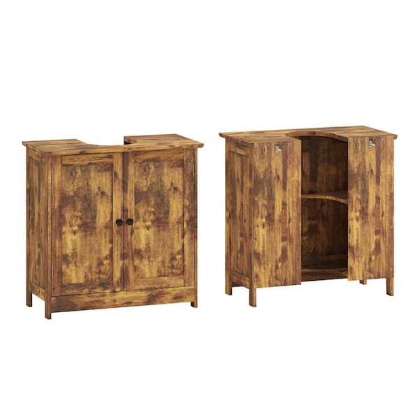 23.50 in. W Bath Vanity Cabinet without Top in Rustic Brown with 2 Doors and Adjustable Shelf Unassembled
