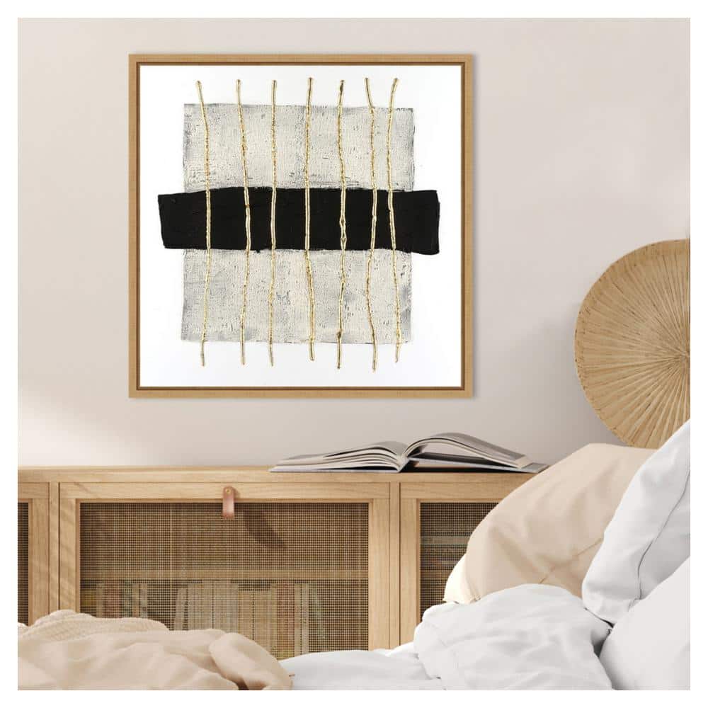 Textured Tablets II Abstract Canvas Art with Maple Frame