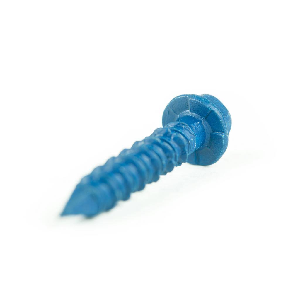 Blue Hex Washer Head Concrete Anchors 1/4 in. x 3-1/4 in. 150CT